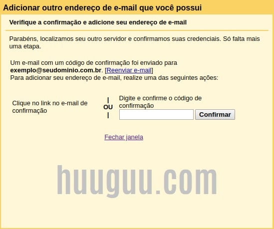 Configurando sua conta de email - tela 8